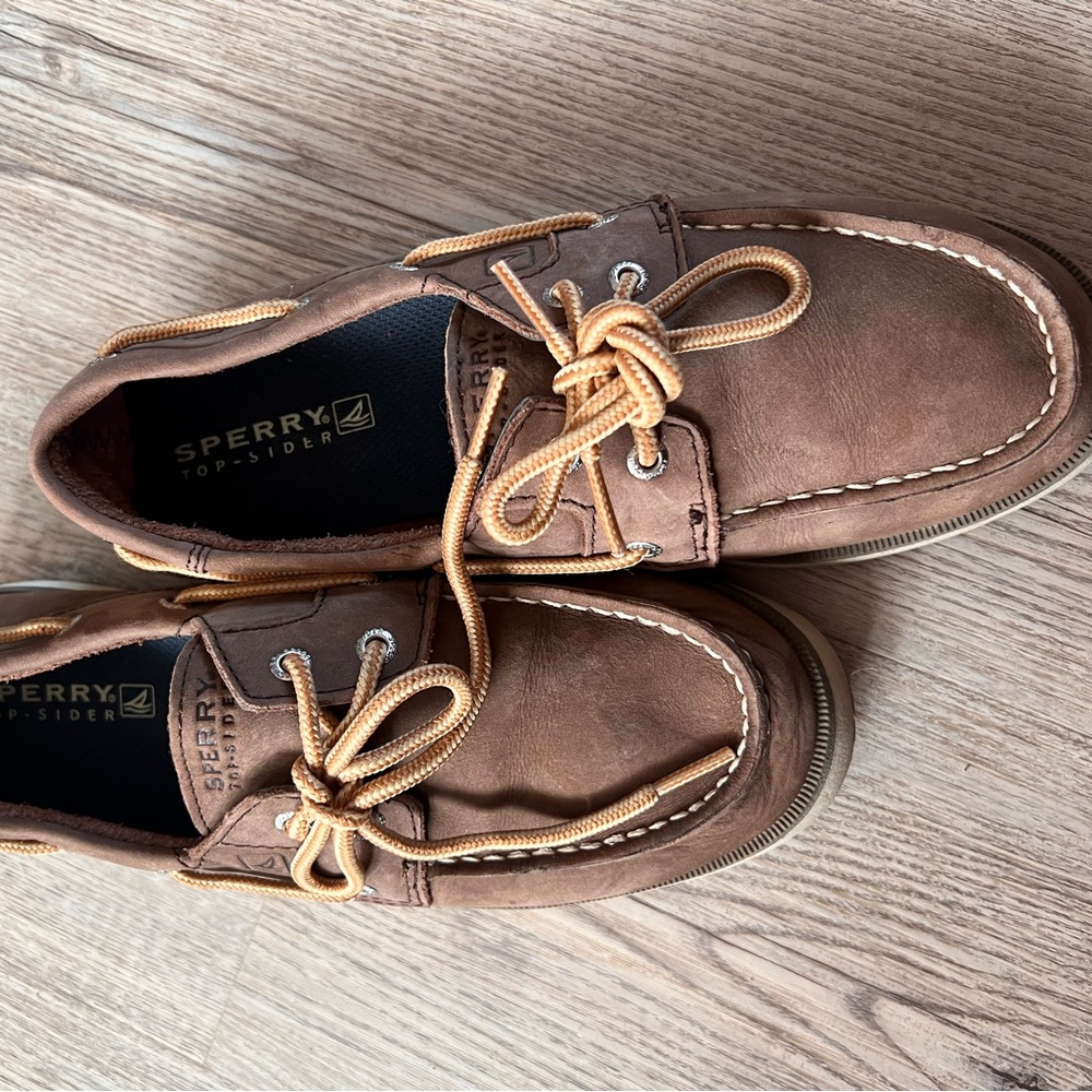 Sperry leeward Top Slider boys size 5.5 brown shoes